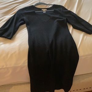 Black knit blend 3/4 sleeve dress